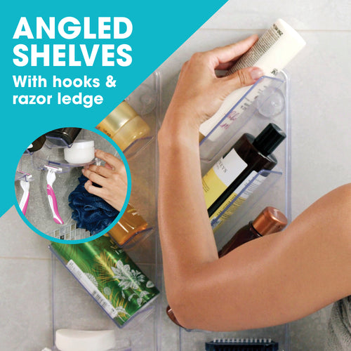 Razor Holder, Angled Acrylic Bath Shelving Caddy